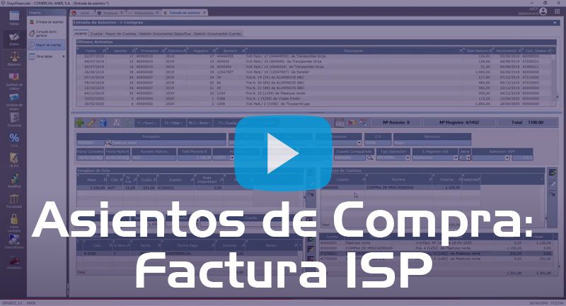 OnyxFinancials - Asientos de Compra: Factura ISP (inversión de sujeto pasivo)