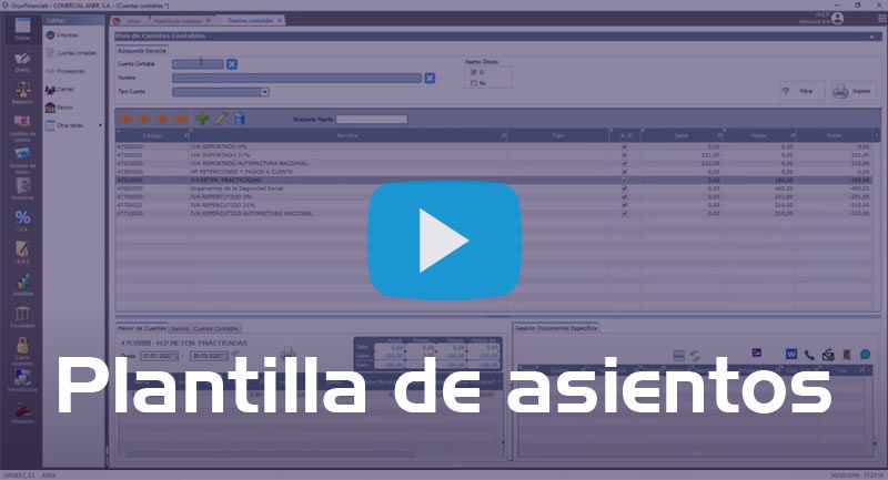 OnyxFinancials - Plantilla de asientos